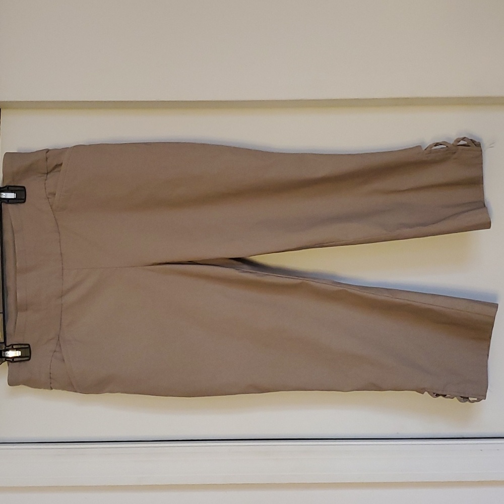 Kim Rogers Stretch Cropped Pants Dark Khaki